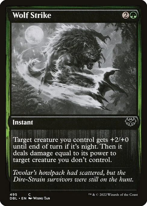 Wolf Strike, carta Magic di tipo Instant illustrata da Wisnu Tan