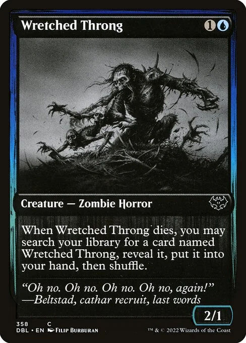 Wretched Throng, carta Magic di tipo Creature — Zombie Horror illustrata da Filip Burburan