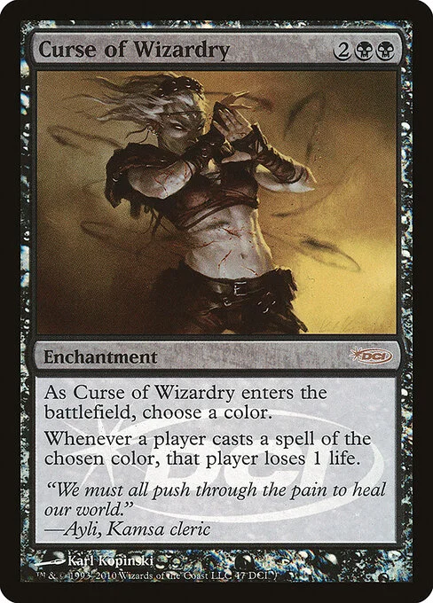 Curse of Wizardry, carta Magic di tipo Enchantment illustrata da Karl Kopinski