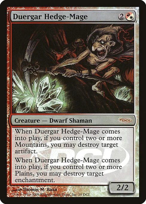 Duergar Hedge-Mage, carta Magic di tipo Creature — Dwarf Shaman illustrata da Thomas M. Baxa