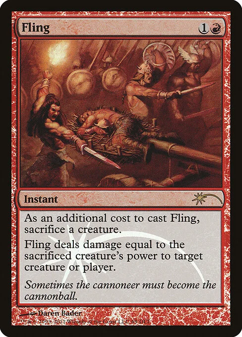 Fling, carta Magic di tipo Instant illustrata da Daren Bader