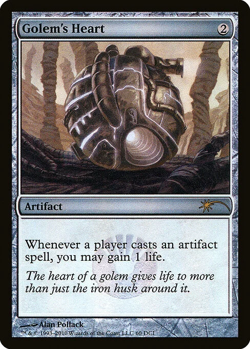 Golem's Heart, carta Magic di tipo Artifact illustrata da Alan Pollack