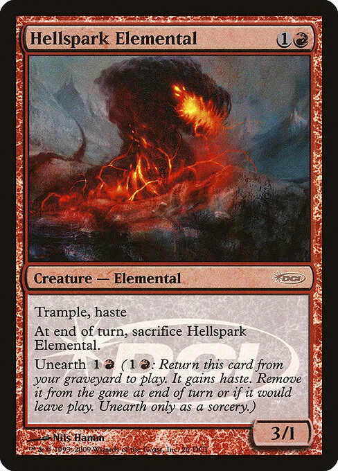 Hellspark Elemental, carta Magic di tipo Creature — Elemental illustrata da Nils Hamm