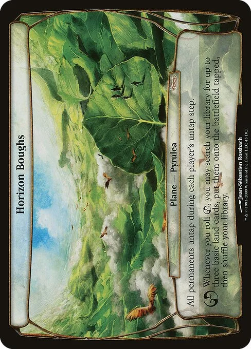 Horizon Boughs, carta Magic di tipo Plane — Pyrulea illustrata da Jean-Sébastien Rossbach