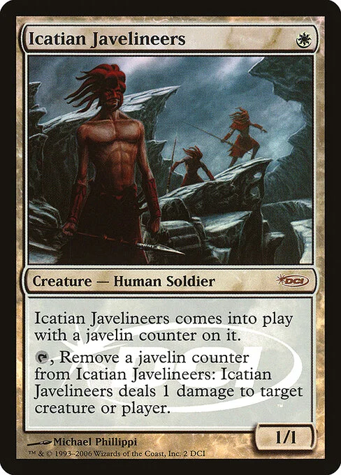 Icatian Javelineers, carta Magic di tipo Creature — Human Soldier illustrata da Michael Phillippi