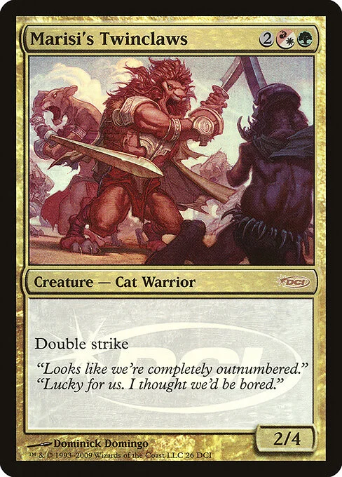Marisi's Twinclaws, carta Magic di tipo Creature — Cat Warrior illustrata da Dominick Domingo