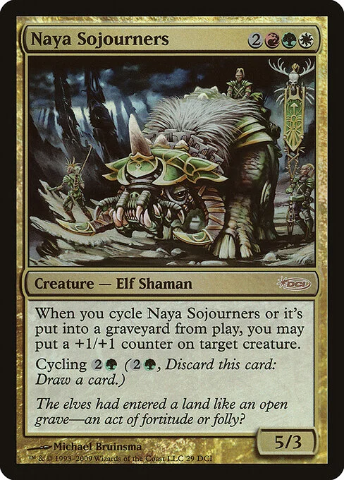 Naya Sojourners, carta Magic di tipo Creature — Elf Shaman illustrata da Michael Bruinsma