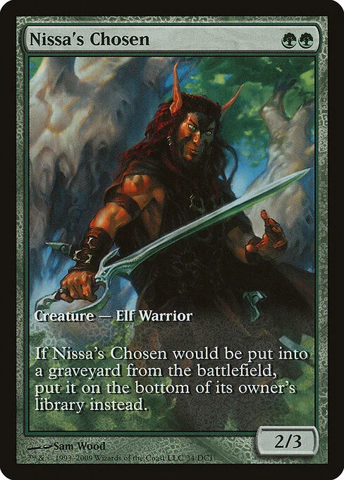 Nissa's Chosen, carta Magic di tipo Creature — Elf Warrior illustrata da Sam Wood