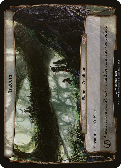 Tazeem, carta Magic di tipo Plane — Zendikar illustrata da Vincent Proce