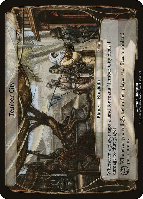 Tember City, carta Magic di tipo Plane — Kinshala illustrata da Ben Thompson