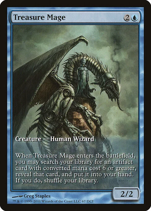 Treasure Mage, carta Magic di tipo Creature — Human Wizard illustrata da Greg Staples