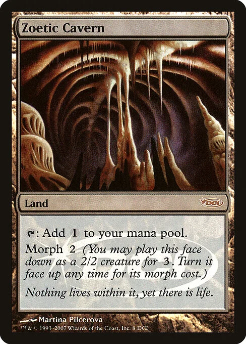 Zoetic Cavern, carta Magic di tipo Land illustrata da Martina Pilcerova