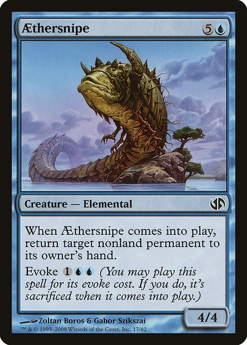 Aethersnipe, carta Magic di tipo Creature — Elemental illustrata da Zoltan Boros & Gabor Szikszai
