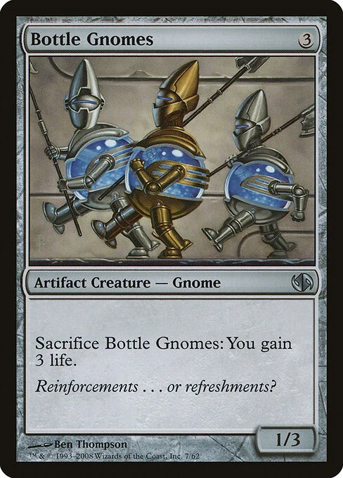 Bottle Gnomes, carta Magic di tipo Artifact Creature — Gnome illustrata da Ben Thompson
