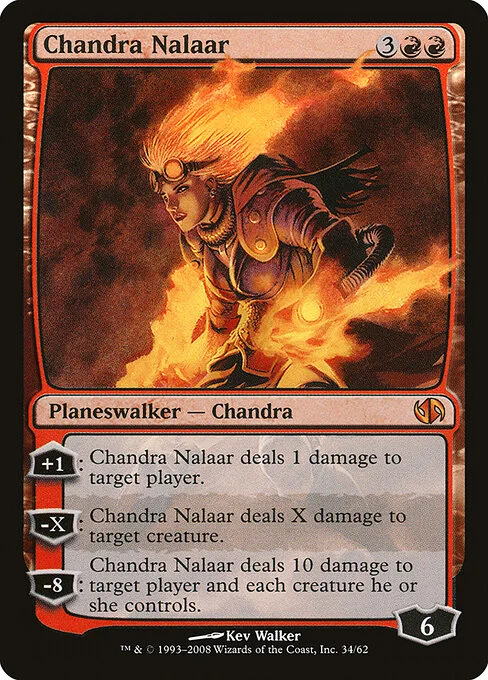 Chandra Nalaar, carta Magic di tipo Legendary Planeswalker — Chandra illustrata da Kev Walker