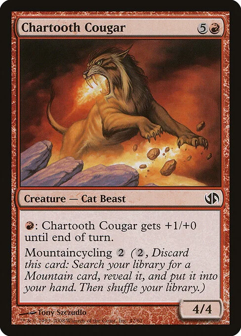 Chartooth Cougar, carta Magic di tipo Creature — Cat Beast illustrata da Tony Szczudlo