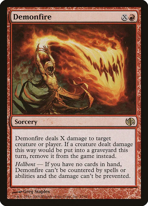 Demonfire, carta Magic di tipo Sorcery illustrata da Greg Staples
