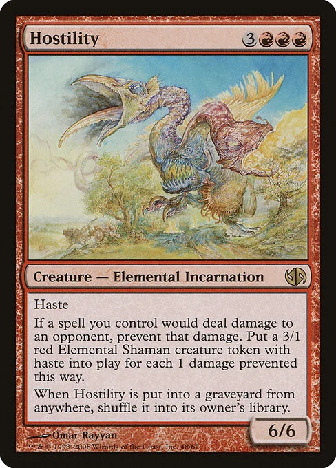 Hostility, carta Magic di tipo Creature — Elemental Incarnation illustrata da Omar Rayyan