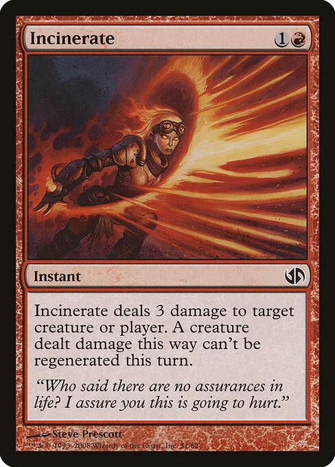 Incinerate, carta Magic di tipo Instant illustrata da Steve Prescott