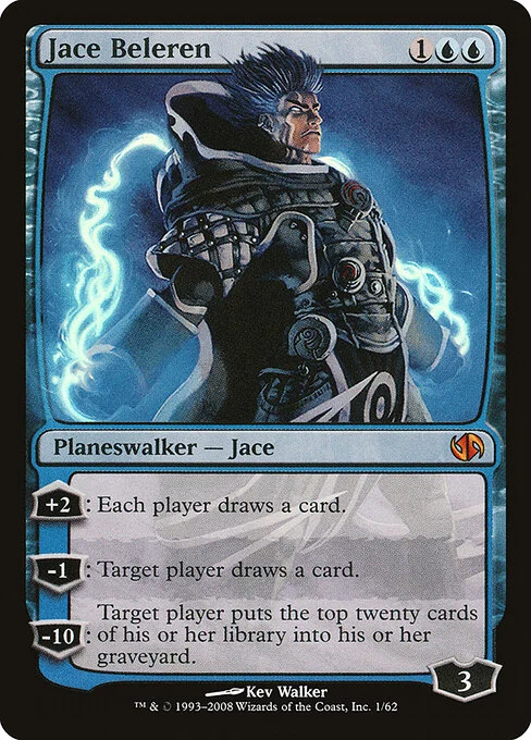 Jace Beleren, carta Magic di tipo Legendary Planeswalker — Jace illustrata da Kev Walker