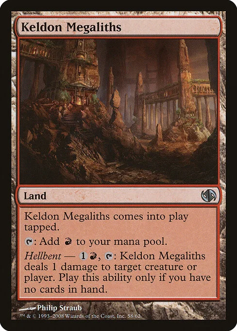 Keldon Megaliths, carta Magic di tipo Land illustrata da Philip Straub
