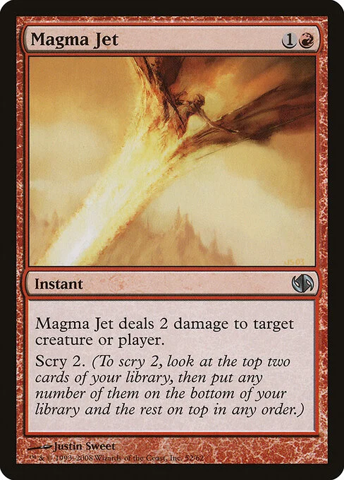 Magma Jet, carta Magic di tipo Instant illustrata da Justin Sweet