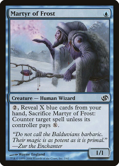 Martyr of Frost, carta Magic di tipo Creature — Human Wizard illustrata da Wayne England