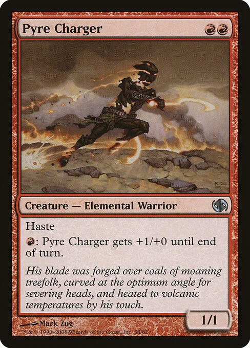 Pyre Charger, carta Magic di tipo Creature — Elemental Warrior illustrata da Mark Zug