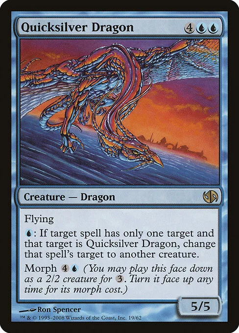 Quicksilver Dragon, carta Magic di tipo Creature — Dragon illustrata da Ron Spencer