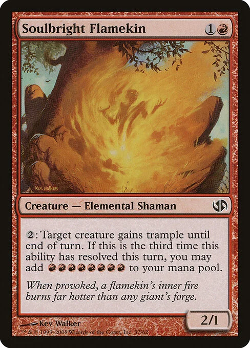 Soulbright Flamekin, carta Magic di tipo Creature — Elemental Shaman illustrata da Kev Walker