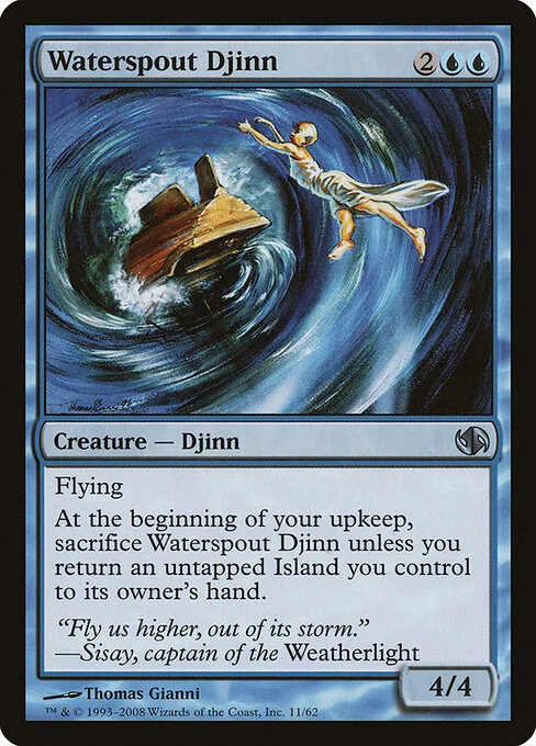 Waterspout Djinn, carta Magic di tipo Creature — Djinn illustrata da Thomas Gianni