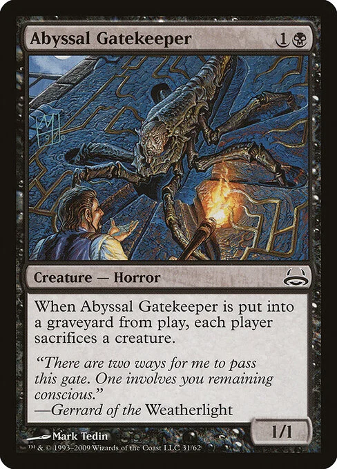 Abyssal Gatekeeper, carta Magic di tipo Creature — Horror illustrata da Mark Tedin