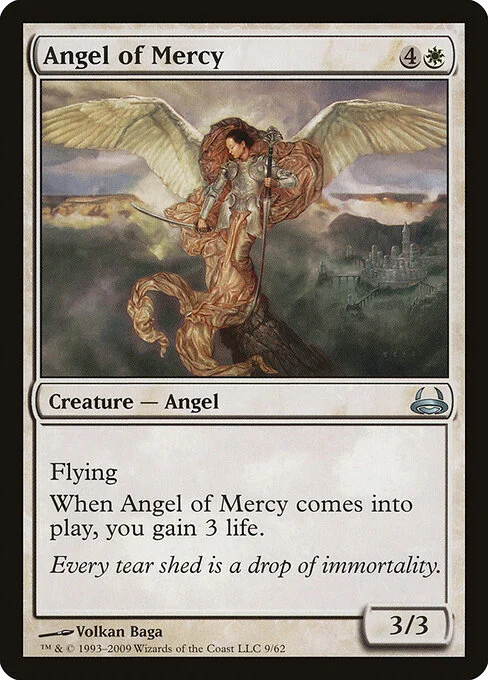 Angel of Mercy, carta Magic di tipo Creature — Angel illustrata da Volkan Baǵa