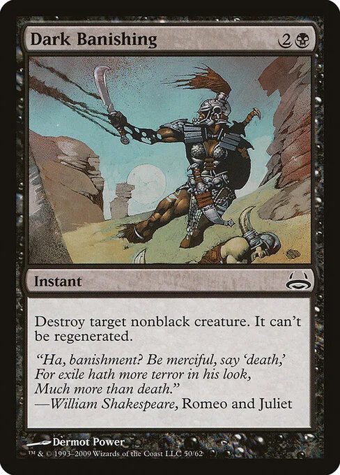 Dark Banishing, carta Magic di tipo Instant illustrata da Dermot Power