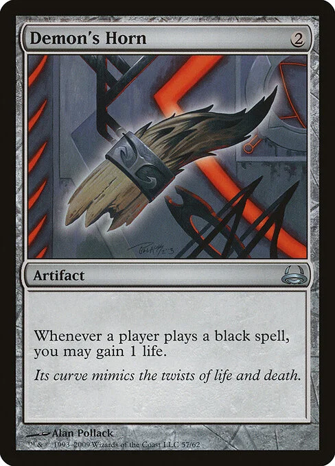 Demon's Horn, carta Magic di tipo Artifact illustrata da Alan Pollack