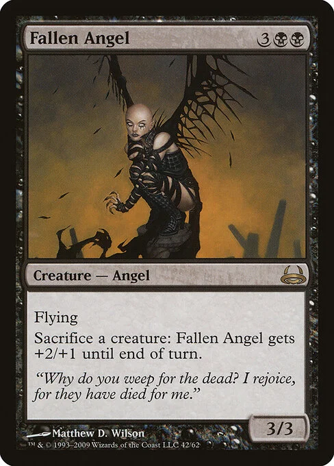 Fallen Angel, carta Magic di tipo Creature — Angel illustrata da Matthew D. Wilson