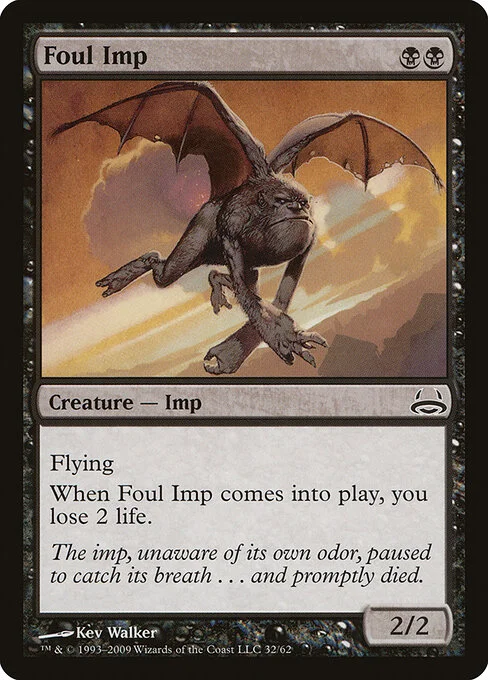 Foul Imp, carta Magic di tipo Creature — Imp illustrata da Kev Walker