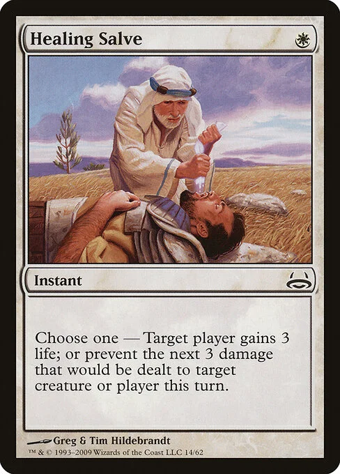 Healing Salve, carta Magic di tipo Instant illustrata da Greg Hildebrandt & Tim Hildebrandt