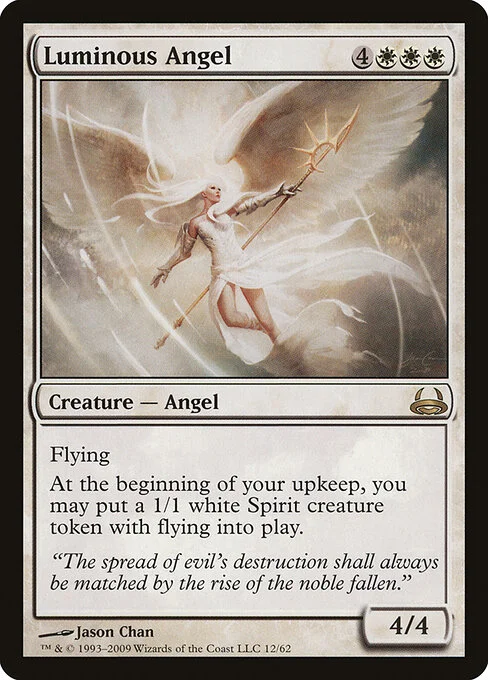 Luminous Angel, carta Magic di tipo Creature — Angel illustrata da Jason Chan