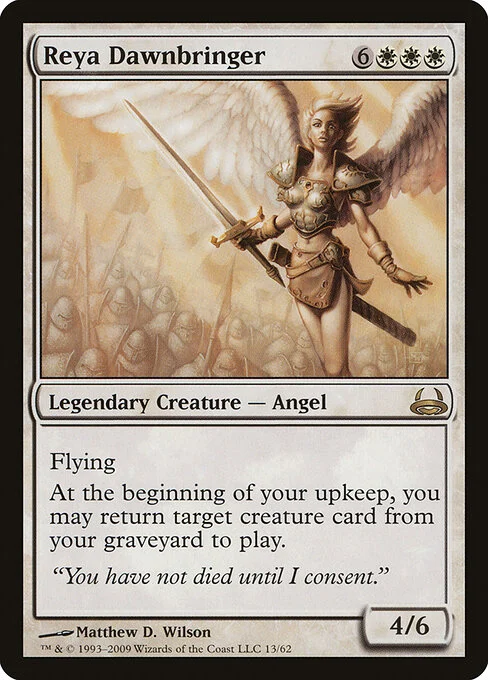 Reya Dawnbringer, carta Magic di tipo Legendary Creature — Angel illustrata da Matthew D. Wilson