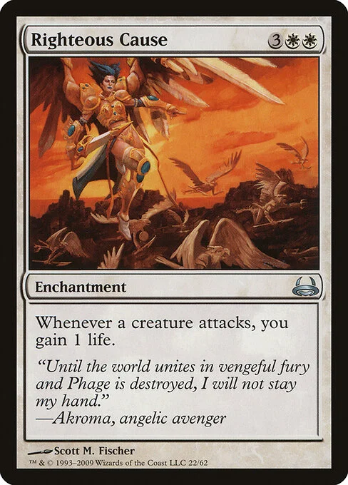 Righteous Cause, carta Magic di tipo Enchantment illustrata da Scott M. Fischer