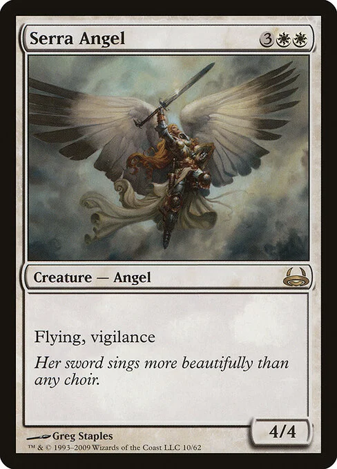 Serra Angel, carta Magic di tipo Creature — Angel illustrata da Greg Staples