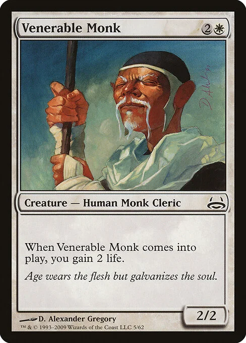 Venerable Monk, carta Magic di tipo Creature — Human Monk Cleric illustrata da D. Alexander Gregory