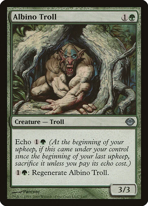 Albino Troll, carta Magic di tipo Creature — Troll illustrata da Paolo Parente