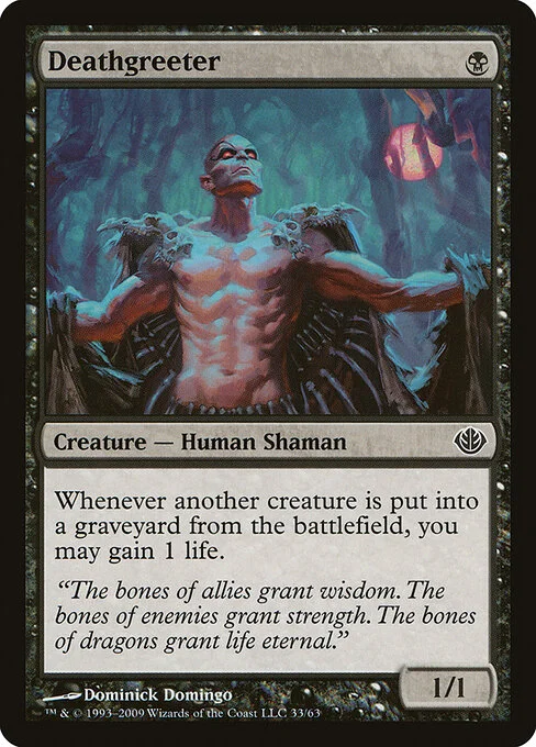 Deathgreeter, carta Magic di tipo Creature — Human Shaman illustrata da Dominick Domingo