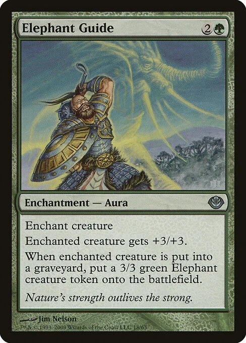 Elephant Guide, carta Magic di tipo Enchantment — Aura illustrata da Jim Nelson