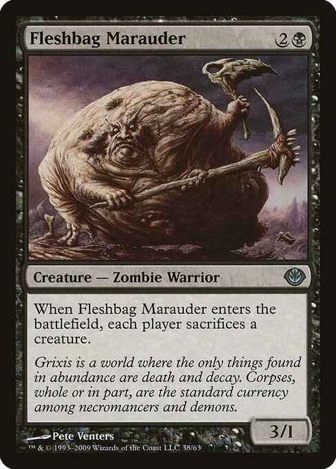Fleshbag Marauder, carta Magic di tipo Creature — Zombie Warrior illustrata da Pete Venters