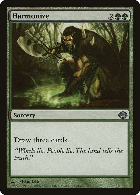 Harmonize, carta Magic di tipo Sorcery illustrata da Paul Lee