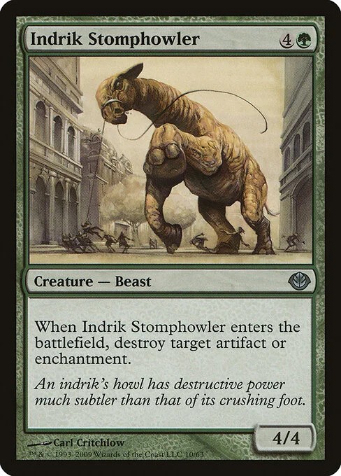 Indrik Stomphowler, carta Magic di tipo Creature — Beast illustrata da Carl Critchlow