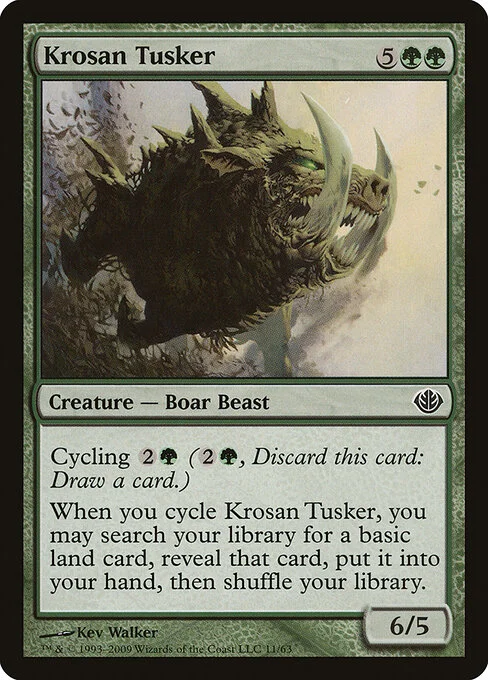 Krosan Tusker, carta Magic di tipo Creature — Boar Beast illustrata da Kev Walker